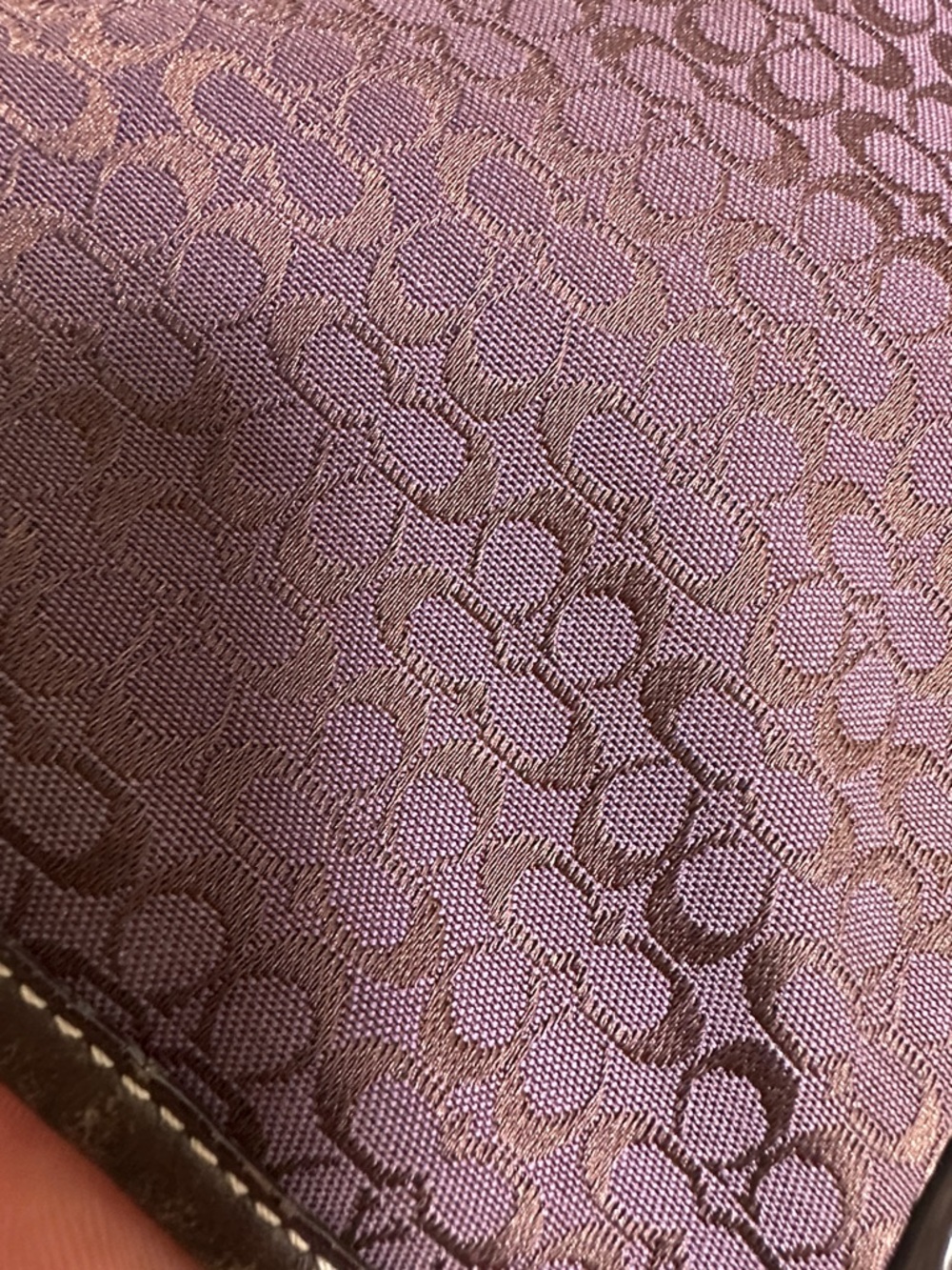 Coach Purple Signature Jacquard & Brown Suede Hobo with Tassel - Picture 10 of 13